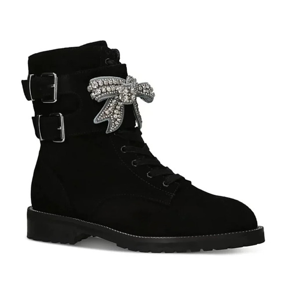Kurt Geiger Women's Sutton Bow Suede Combat BootsSz: EU 41/US 10